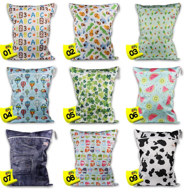 Washable Reusable Cloth Nappy Wet Bag / Waterproof Swim Sport Travel Carry bag 2