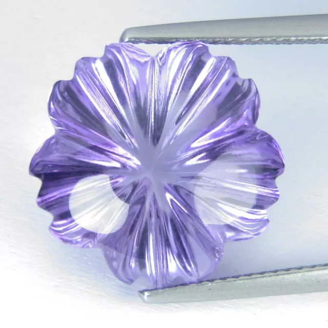 9.10Cts Beautiful Natural Purple Amethyst Carving Flower Shape Collection Gem