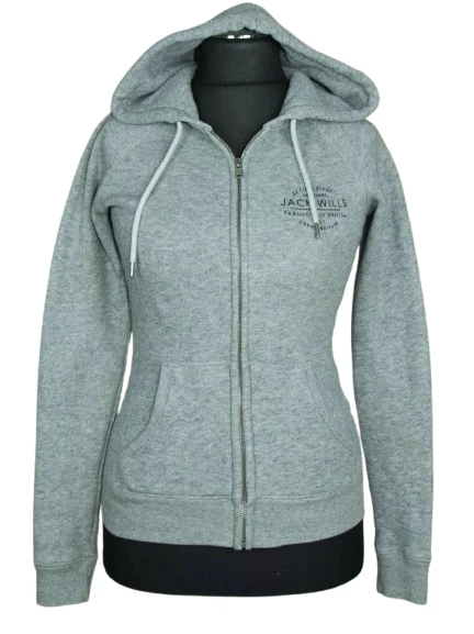 Sweat à Capuche Zippé Femme Jack Wills – Bleu – Taille 10 (M) – Coton