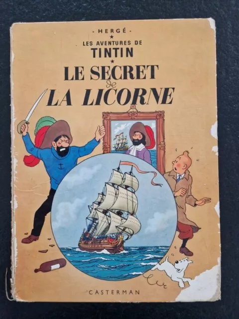 BD Tintin Le secret de la licorne plat B39 1971 Hergé Casterman