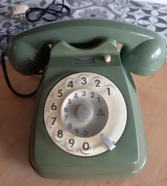 Telefono A Rotella Vintage Italtel Modernariato Verde