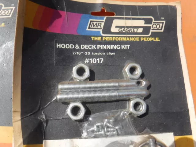 vintage nos aftermarket decking hood pins clamps hold downs drag racing street 3