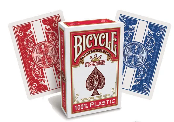 Jeu de cartes poker magie neuves Bicycle prestige, 100% plastiques index jumbo