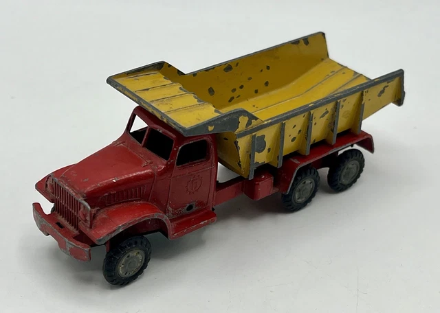 Rare Camion GMC benne double essieu FJ france jouet ancien en tôle Joustra