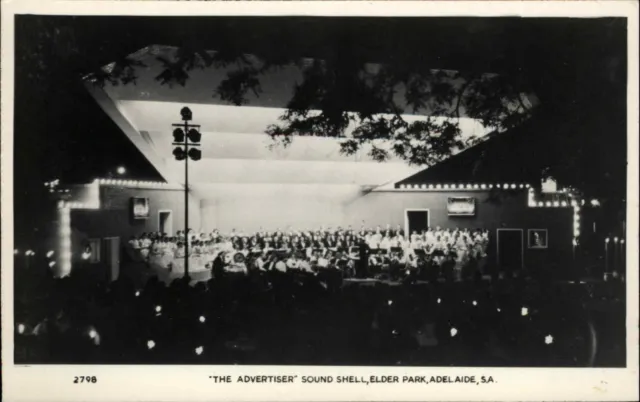 ADELAIDE AUSTRALIA Elder Park Concert Sound Shell REAL PHOTO Old Postcard