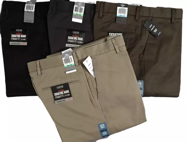 Dockers Levis D2 Signature Khaki Straight Fit Flat Front Mens Trousers Genuine