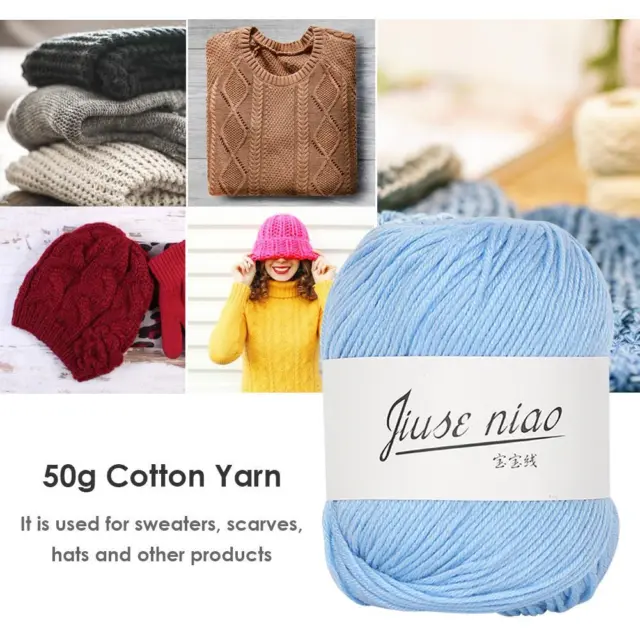 FE# 50g/roll 6-strand Cotton Yarn for Crochet Knitting DIY Thread Material (12)