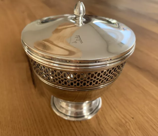 Rarität Tiffany & Co Sterling Kaviarschale? Monogramm A, Ca. 249 Gr. Dose Schale