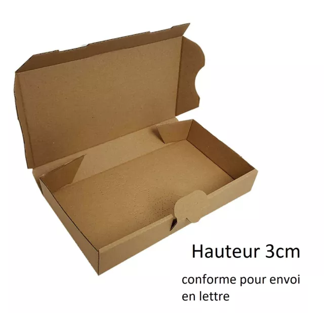 200pcs - boîtes en carton  - 185x100x30mm - Conforme envoi en LETTRE