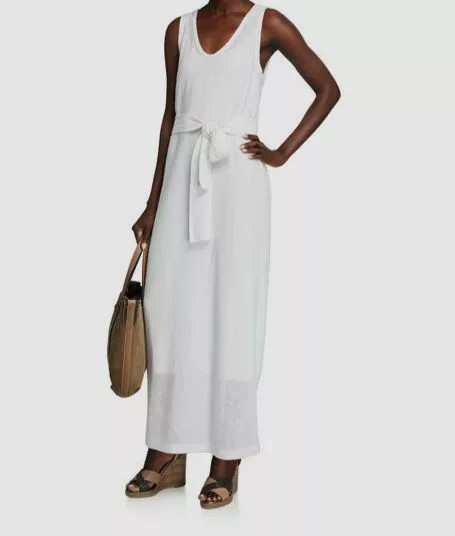 $3395 Brunello Cucinelli Women's White Sleeveless Sweater Dress Size Large