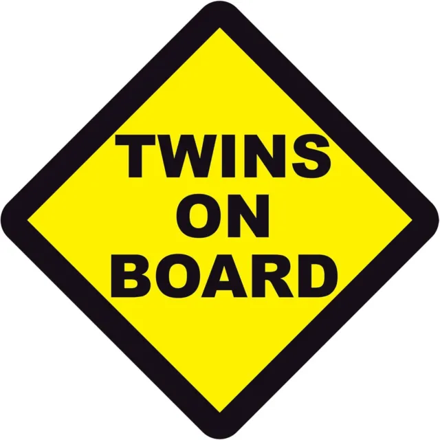 PrintSuperstar TWINS ON BOARD WARNING SAFETY SIGN Sticker Vinyl 13 x 13 cm
