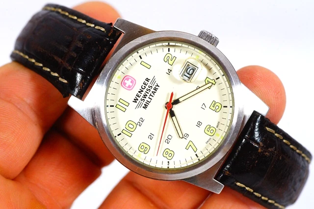MEN S WENGER SWISS Military watch 7290X new battery installed 5.50 PicClick