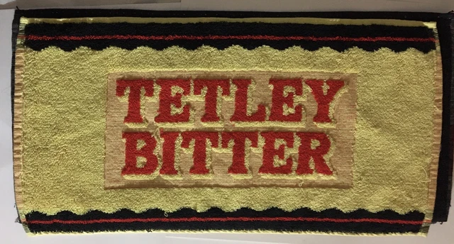 Vtg Beer Pub Towel Tetley Bitter 17 1/2” X 8 1/4” DC12