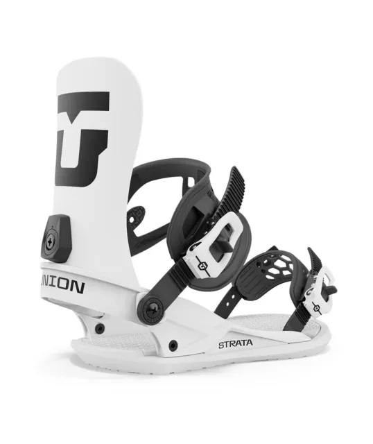 Union Strata Snowboard Bindings, Men's Large (US 10.5+), White New 2024