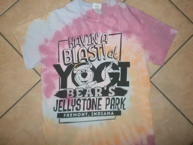 YOGI BEAR JELLYSTONE PARK T SHIRT Tie Dye Fremont Indiana Campground SMALL 2