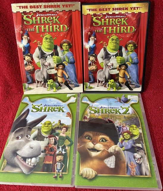 3 DVD LOT - SHREK Movie Collection SHREK, SHREK 2, SHREK THE THIRD ...