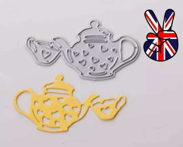 Tea Pot Teacup Cup Cups British Card Cards Cut Dies Die Metal Cutting Cutter