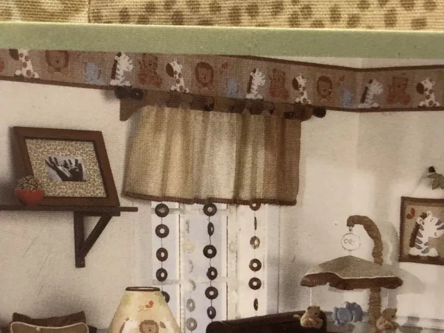 New Cocalo Sahara Beige Brown Animal Print Baby Nursery Window Valance 36" X 48"