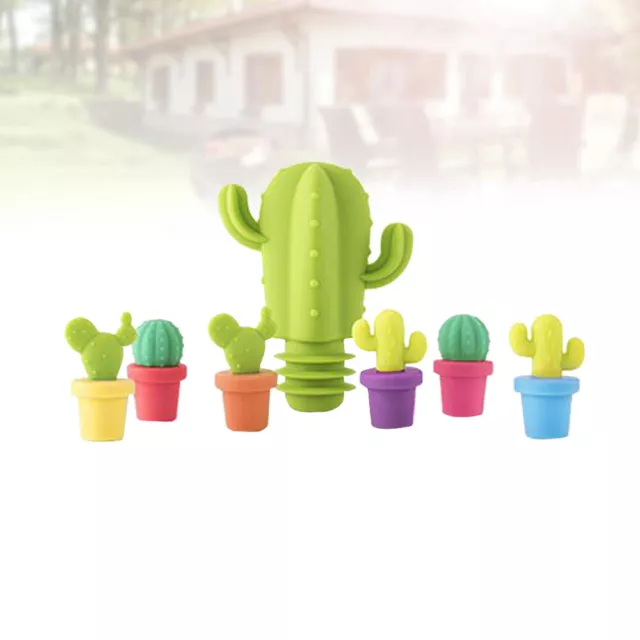 Birthday Wine Stoppers Silicone Cactus Shaped Beverages Drinks