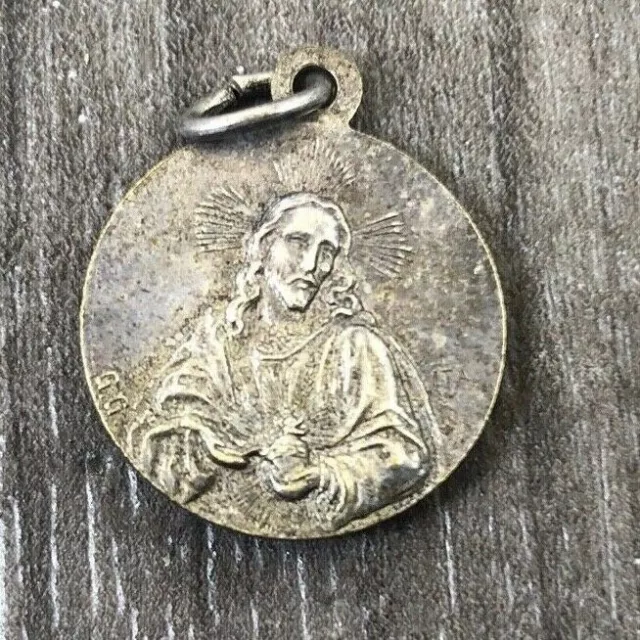 Authentic Vintage Blessed Heart Infant Child 1950  Medal Religious Tag Rare