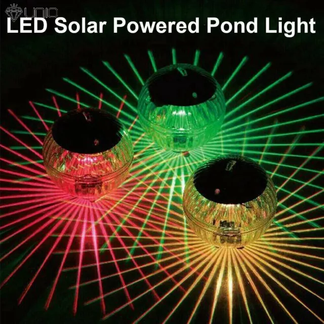 Solar Powered Floating Pond Light Garden Swimming Pool Color Changing LED Lamp