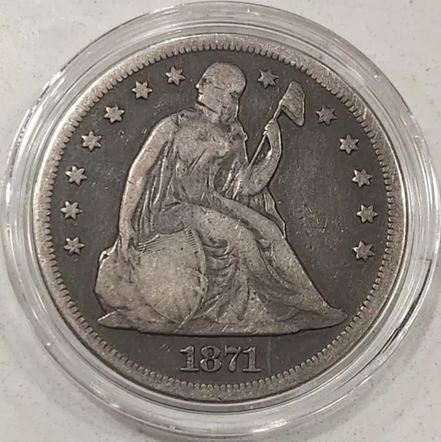 1871-P Seated Liberty Dollar $1 US Silver Coin