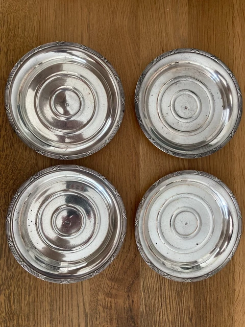 Lot De 4 Dessous De Carafe En Acier Inoxydable - LETANG ET REMY, Années 80
