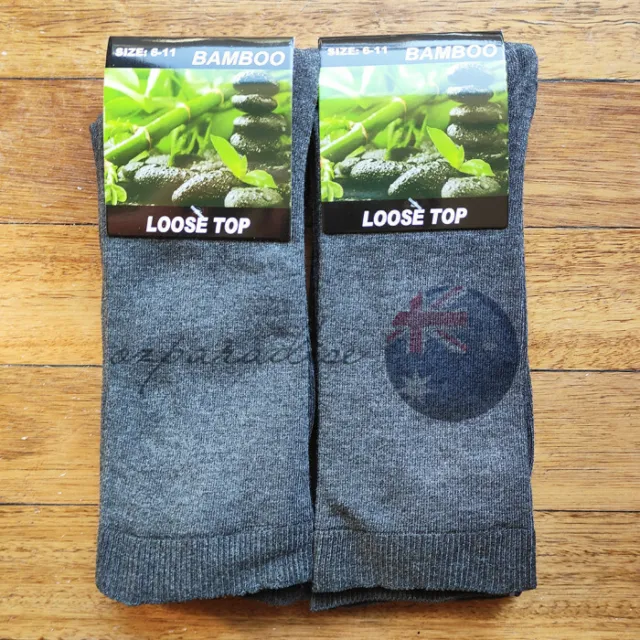 3 Pairs SIZE 6-11 95% Loose Top BAMBOO SOCKS Medical Diabetic Comfort Soft GREY