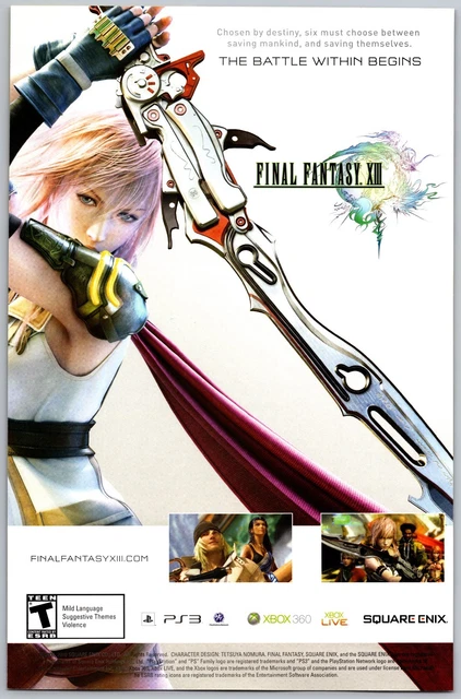 FF13 B2 ポスター RARE FINAL FANTASY XIII B2 Poster PS3 Promo Japan Import