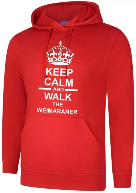 Keep Calm & Walk The Weimaraner Dog Mens Womens Hoody Hoodie Hooded Sweatshirt