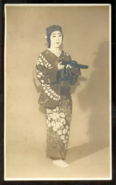 JAPON Japan Photo argentique c.1910    Geisha Kabuki Théâtre   Vintage print CPA