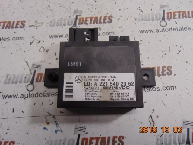 Mercedes S class W221 Tire pressure monitoring module A2215402362 used 2009