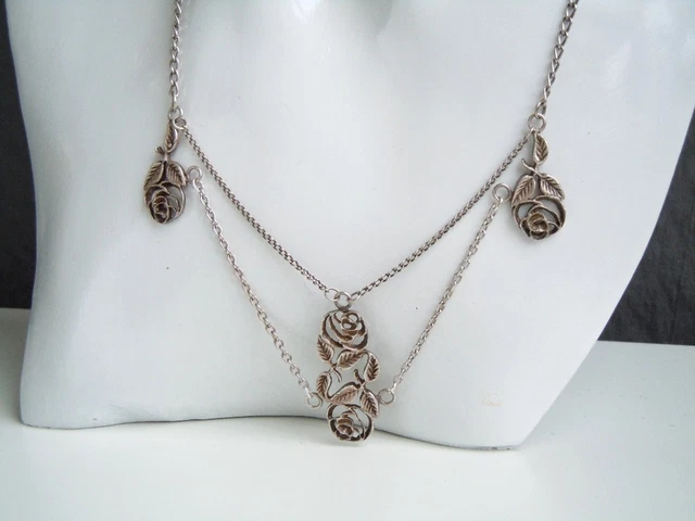 Collier Pendentif Vintage JC De Castelbajac - Logo Ovale - Métal Argenté Doré - Bon état