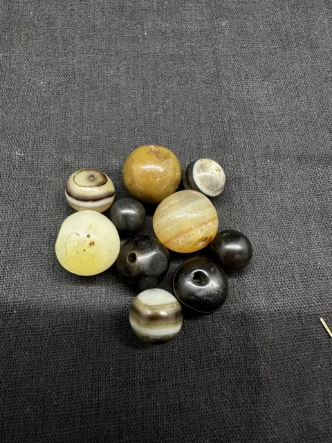 Sale 10 pcs Ancient  Natural Old Sulemani Agate Ancient Banded Lot Beads