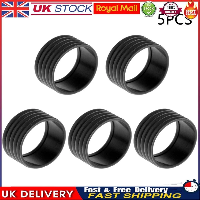 5pcs Tennis Racket Handle Ring Badminton Racquet Grip Band Overgrip (Black)