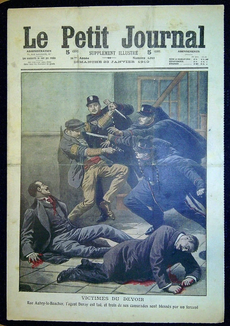 Le Petit Journal N°1001 Du 23 Janvier 1910 – Victime Du Devoir – France