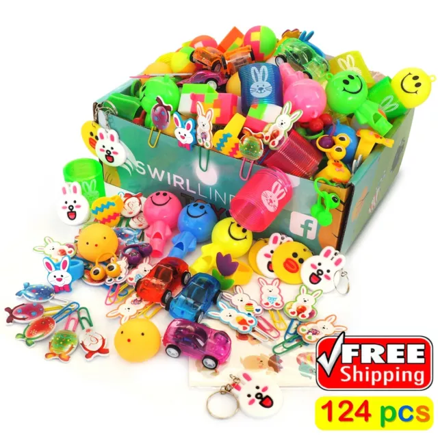 124 Pack Easter Egg Fillers Toys Easter KIds Party Favors Easter Basket Stuffers