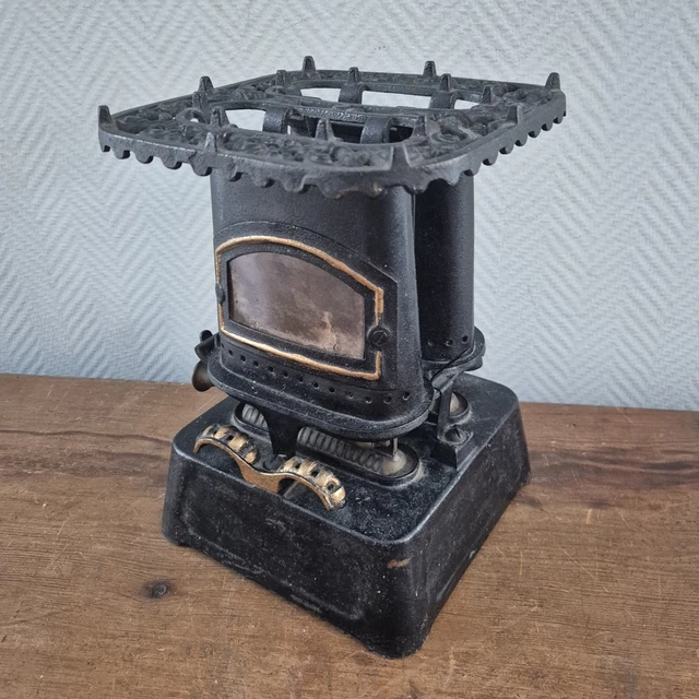 Ancien Réchaud De Camping GAI France Vintage Fonte émaillée Verte - Pièce Décoration