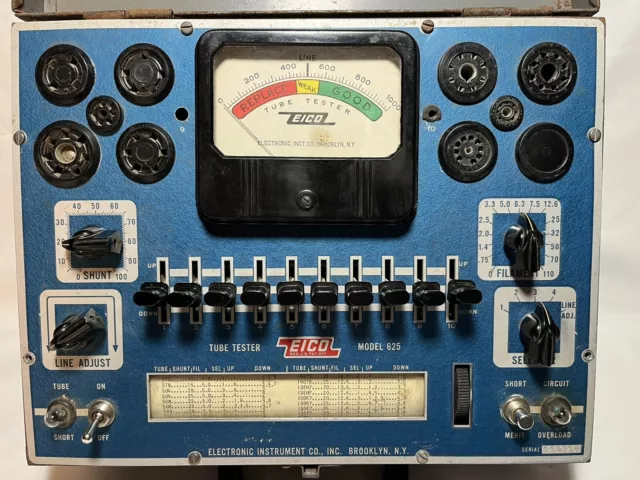 EICO Model 625 Tube Tester parts only non working untested unit