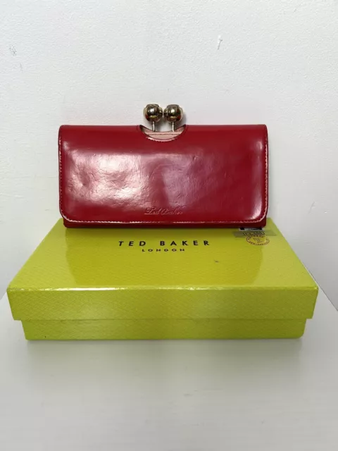 Ted Baker Funia Fun Slogan Embellished Box Clutch Bag, Red | £110.00 |  Buchanan Galleries