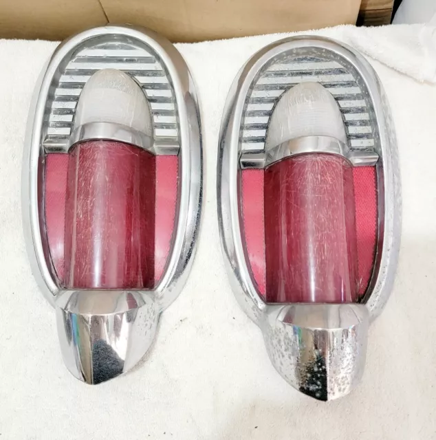 1956 Mercury Tail Lights Assemblies Housing Pair Genuine Fomoco #21