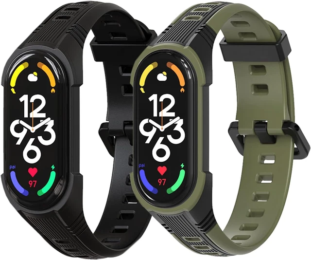 2 Pezzi Cinturino per Xiaomi Mi Band 7 6 5, Braccialetto in Silicone Traspirante