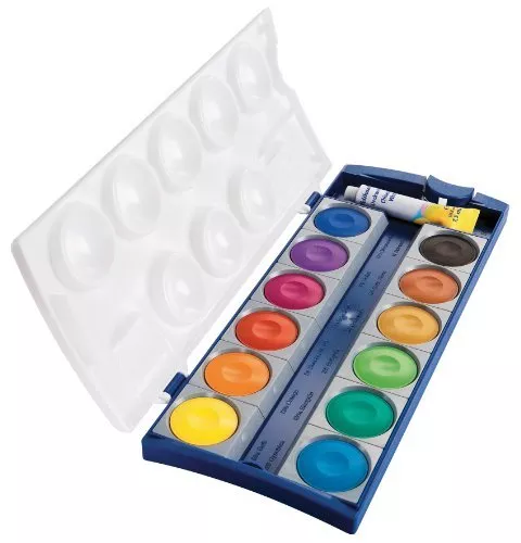 Pelikan Farbkasten K12 12 Farben 1 Deckweiß Wasserfarbe Deckfarbkasten Malkasten