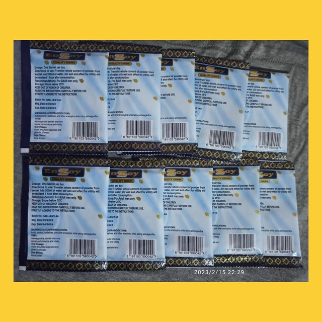 EnZoy Vitality, 15 sachets de 10 gr- Péremption 08/2024 (envoi mondial relais)