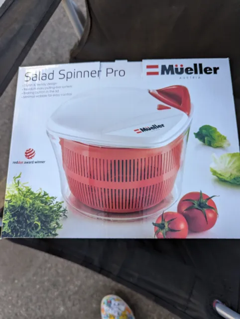 Mueller Large 5L Salad Spinner Vegetable Washer with Bowl, Anti