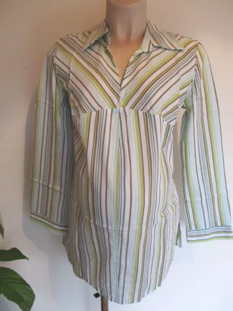 Pas De Deux Maternity Blue Stripe Blouse Shirt Tunic Top All Sizes Bnwt