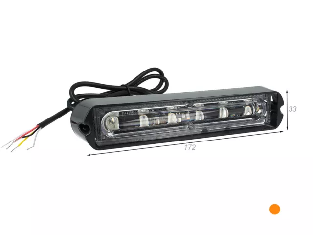 Lampada Luce Lampeggiante Led Strobo Arancione 12V 24V 6W Smd 3535 Segnalazione