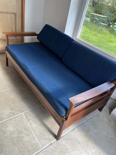 STUNNING Rare Guy Rogers Gambit Afromosia Vintage 60s Teak Sofa Day Bed Settee