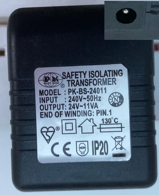 PK PILOT KING PKBS24011 24v Power Plug Transformer for Christmas LED