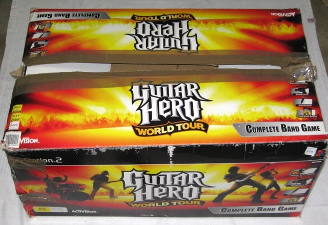 Guitar Hero World Tour Set - Sony PlayStation 2 - Drum Kit + Guitar - PS2 - VGC